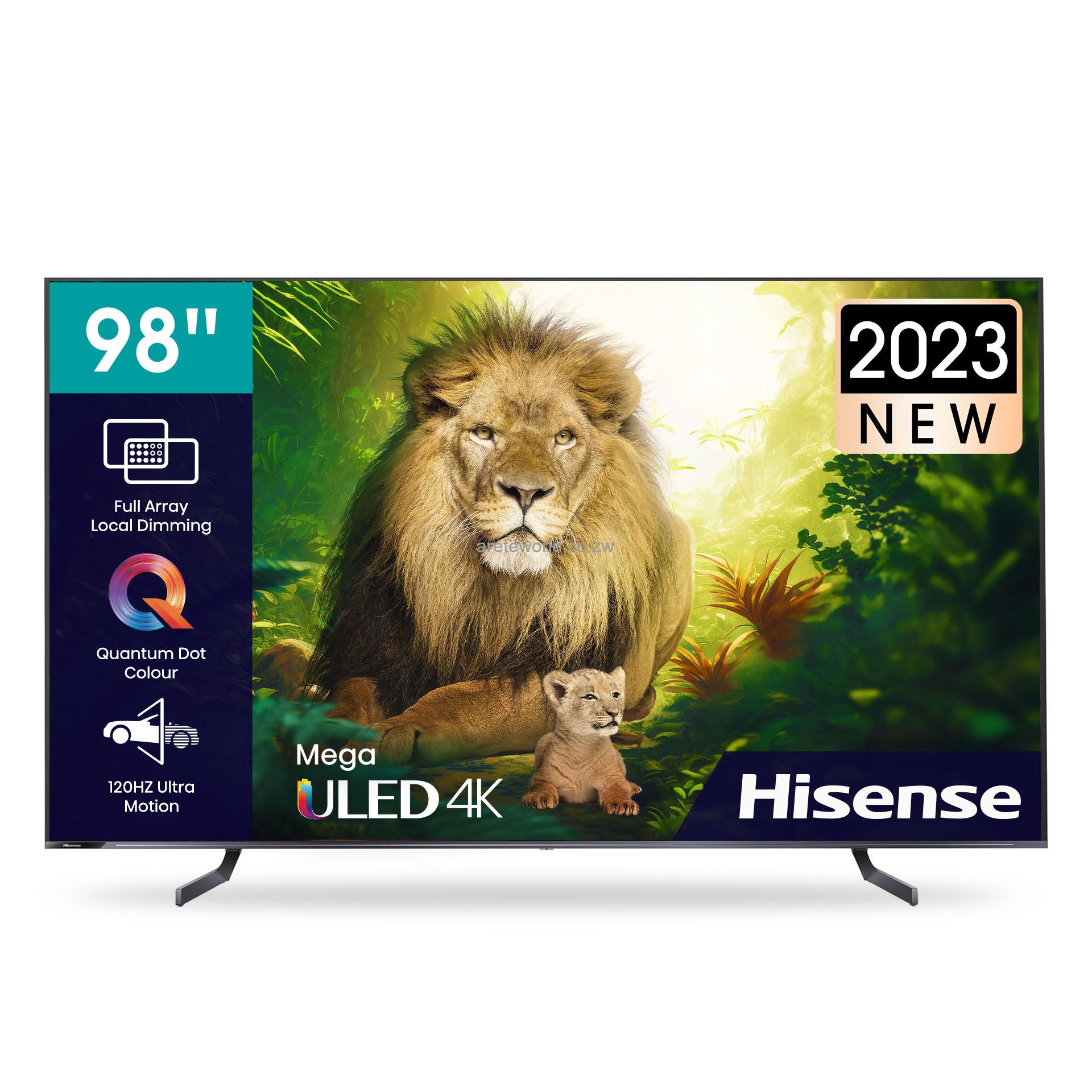 Hisense 98 Inches Premium Quantum Dot 600-int Smart 4K HDR10+ Dolby Vision IQ ULED TV Model-98+ 24 Months Warranty