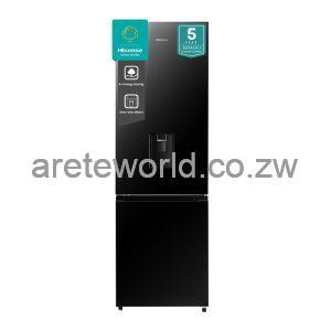 Hisense H450BMI 320L Mirror Finish Upright Fridge – Water Dispenser, Tempered Glass Shelves